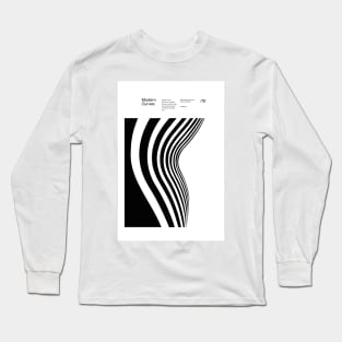 Modern Curves 10, Modern Architecture Design, minimalist Design, Modern Art, Typographic, Helvetica Long Sleeve T-Shirt